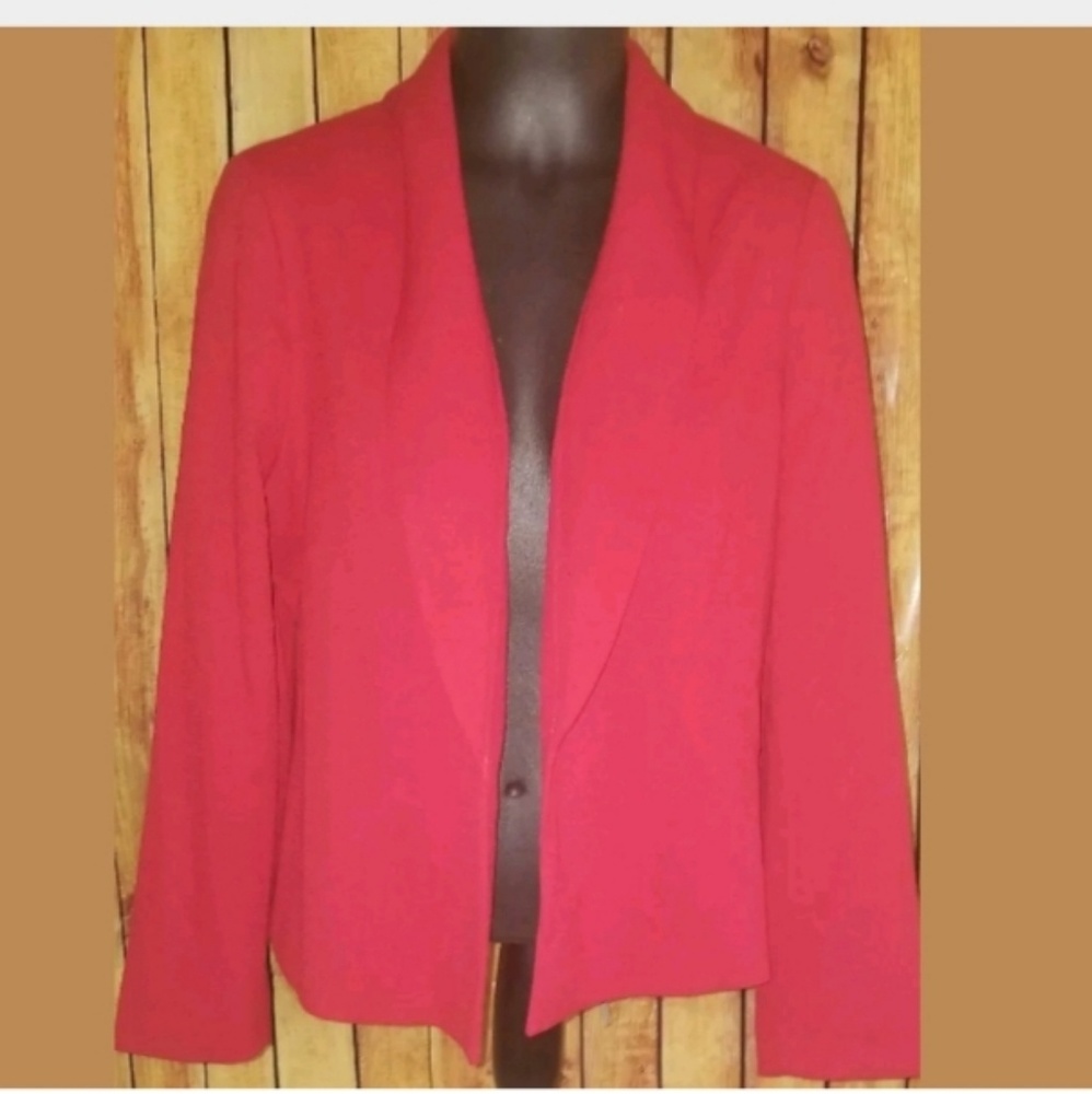 Chico's red blazer size 2 medium open front new